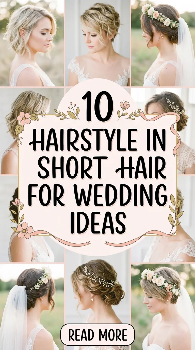 10 Hairstyle In Short Hair For Wedding Ideas