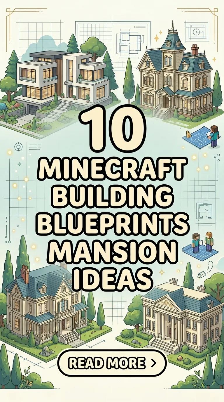 10 Minecraft Building Blueprints Mansion Ideas
