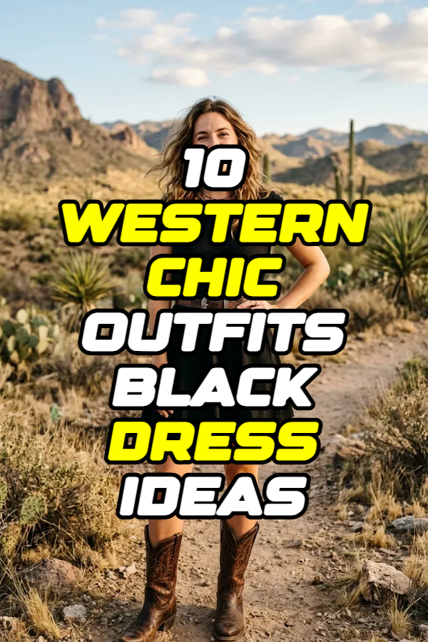10 Western Chic Outfits Black Dress Ideas