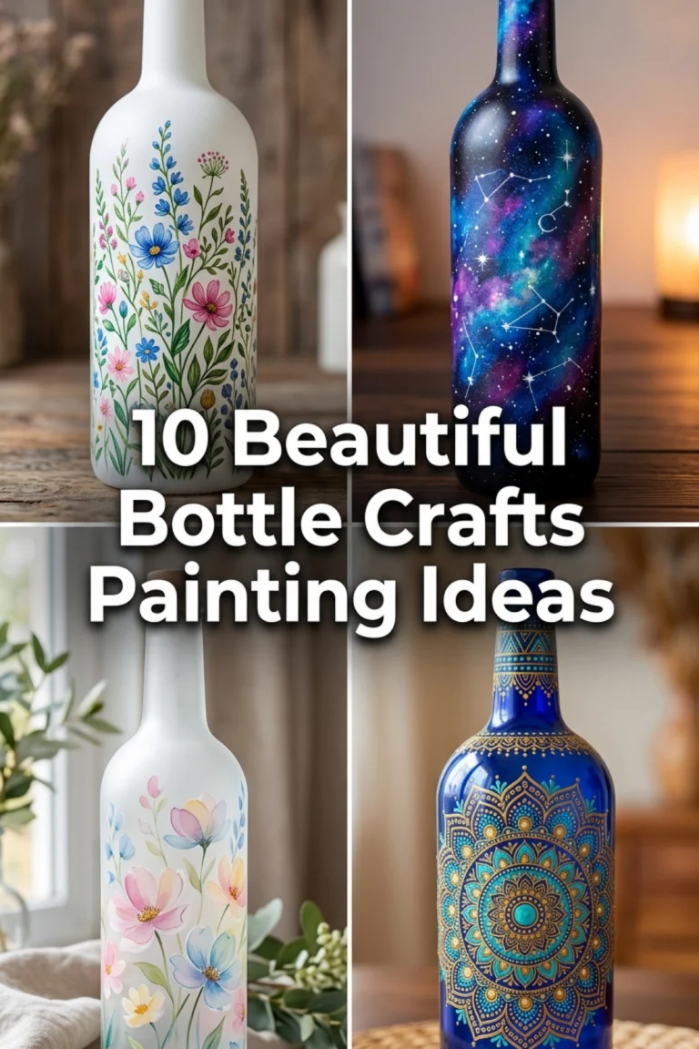 10 Bottle Crafts Painting Ideas